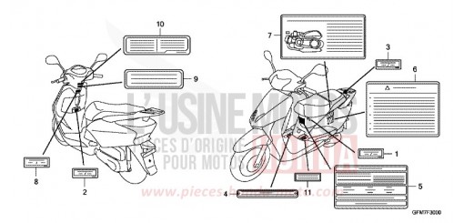 ETIQUETTE DE PRECAUTIONS (NHX110WH8) NHX110WH8 de 2008